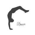 Silhouette of break dancer. Young man dancing of Hip Hop Royalty Free Stock Photo