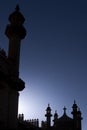 Silhouette of Brighton pavillion with blue sky Royalty Free Stock Photo