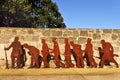 Silhouette of British prisoners entering Fremantle Prison