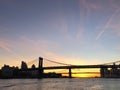 Silhouette of Brooklyn Skyline on East River Royalty Free Stock Photo