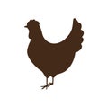 Silhouette brown color with chicken