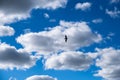 Silhouette of Brown Pelican Against Cloud and Blue Sky Royalty Free Stock Photo