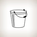Silhouette bucket on a light background