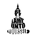 Silhouette of Buddha with inspirational quote