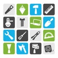 Silhouette Building and Construction Tools icons Royalty Free Stock Photo
