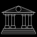 Silhouette of the building with four columns. blank for design. vector illustration.