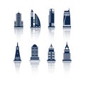 Silhouette building shapes vectors