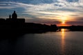 Silhouette of Buildings at Sunset Along the Arno River in Florence