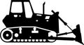 Silhouette of Bulldozer Icon in Flat Style. Vector Illustration Royalty Free Stock Photo