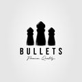 Silhouette bullets isolated logo template vector illustration design. simple ammo, pellets, ammunition logo concept