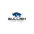 Modern BULLISH trade channel forest logo design Royalty Free Stock Photo