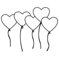 silhouette bunch romantic balloons decorative design