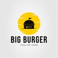 silhouette burger or big hamburger logo vector illustration design