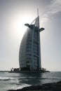 Silhouette of the Burj al Arab hotel