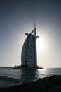 Silhouette of the Burj al Arab hotel