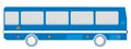 Silhouette of bus, vector icon, blue color Royalty Free Stock Photo