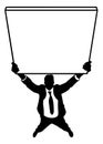 Business Man Holding Sign Silhouette Royalty Free Stock Photo