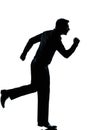 Silhouette business man running full length Royalty Free Stock Photo