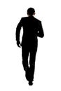Silhouette of business man running Royalty Free Stock Photo