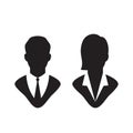 A silhouette of business man and woman. Vector Illustration