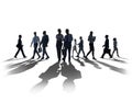 Silhouette Business People Commuter Walking Rush Hour Concept Royalty Free Stock Photo