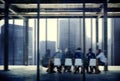 Silhouette Business People Conference Cityscape Concept Royalty Free Stock Photo