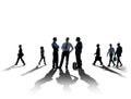 Silhouette Business People Discussion Meeting Cityscape Concept Royalty Free Stock Photo