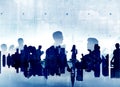 Silhouette Business People Discussion Meeting Cityscape Team Royalty Free Stock Photo