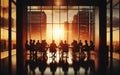 Silhouette Business People Discussion Meeting Cityscape Team Concept Royalty Free Stock Photo