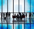 Silhouette of Business People Meeting Concepts Royalty Free Stock Photo