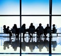 Silhouette of Business People Meeting Concepts Royalty Free Stock Photo