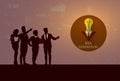 Silhouette Business People Team Meeting New Idea Seminar Training Conference Brainstorming Royalty Free Stock Photo