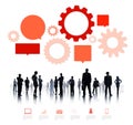 Silhouette of Business People Teamwork Infographic Royalty Free Stock Photo