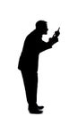 Silhouette of a Businessman Acting Angry