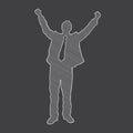 silhouette of a businessman cheering. Vector illustration decorative design