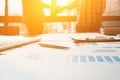 Silhouette of Businessman and partner shaking hands in office