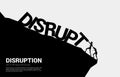 Silhouette of businessman pushing for stop falling disruption.