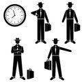 Silhouette of a Businessman waiting for - vector set. Vector illustration Royalty Free Stock Photo