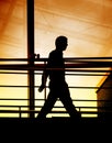 Silhouette of a businessman walking