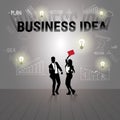 Silhouette Businesspeople Business Idea Brainstorm New Startup Development Royalty Free Stock Photo