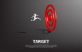 silhouette of businesswoman jump to target dartboard. Royalty Free Stock Photo