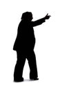 Silhouette of a Businesswoman Pointing At Something Royalty Free Stock Photo