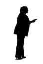 Silhouette of a Businesswoman Pointing Something Royalty Free Stock Photo
