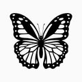 Silhouette of butterfly. Monochrome vector illustration