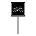 Silhouette bycicle road sign parking Royalty Free Stock Photo