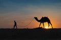 Camel ride at Thar desert, Rajasthan, India Royalty Free Stock Photo