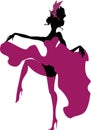 Silhouette of cancan dancer Royalty Free Stock Photo