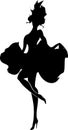 Silhouette of cancan dancer Royalty Free Stock Photo