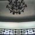 Silhouette Of Candelabra And Railings On A Gray Ceiling Of A Church In Monte Maria, Batangas, Philippines