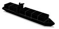 Silhouette of a cargo ship. vector drawing